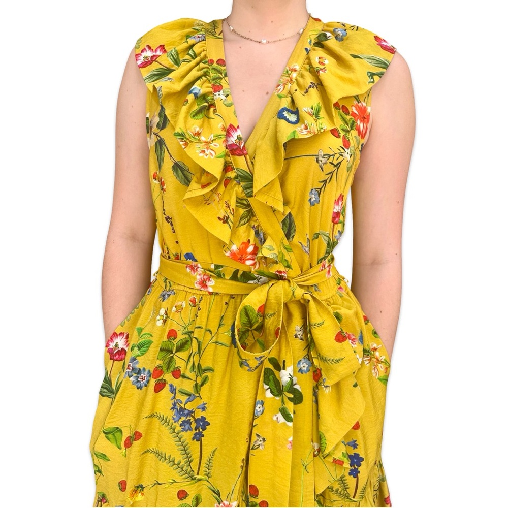 Maeve Yellow Floral Strawberry Print Mini Dress